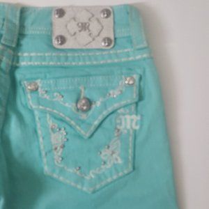 Women's MISS ME Capri Jeans Size 27 Green